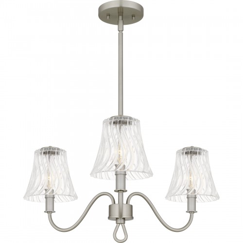 Quoizel McKinney 3-Light Brushed Nickel Chandelier