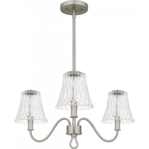 Quoizel McKinney 3-Light Brushed Nickel Chandelier