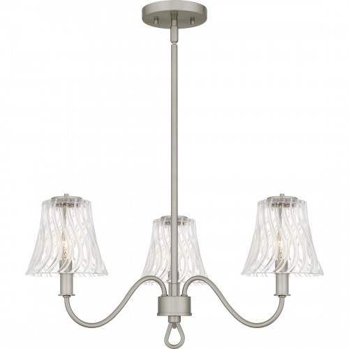 Quoizel McKinney 3-Light Brushed Nickel Chandelier