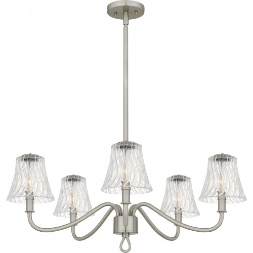 quoizel McKinney 5-Light Brushed Nickel Chandelier