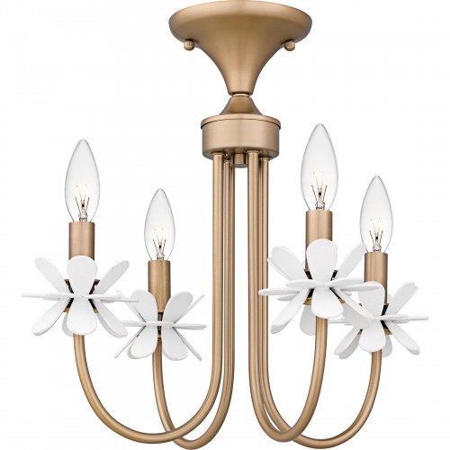 quoizel Remy 4-Light Bronze Gold Semi-Flush Mount