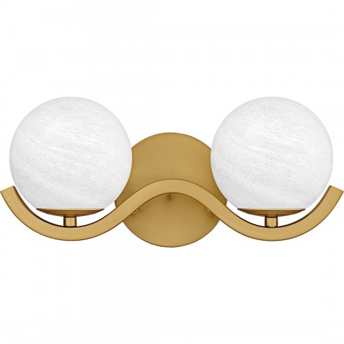 Quoizel Spherical 2-Light Aged Brass Bath Light
