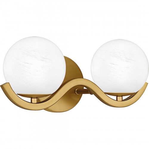 Quoizel Spherical 2-Light Aged Brass Bath Light