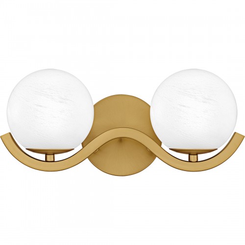quoizel Spherical 2-Light Aged Brass Bath Light