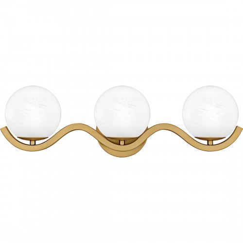 Quoizel Spherical 3-Light Aged Brass Bath Light