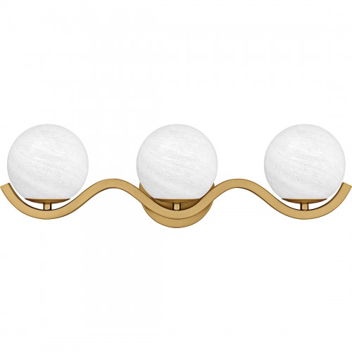 Quoizel Spherical 3-Light Aged Brass Bath Light