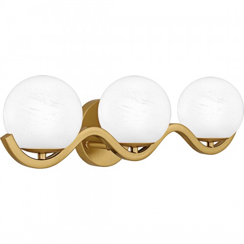 Quoizel Spherical 3-Light Aged Brass Bath Light