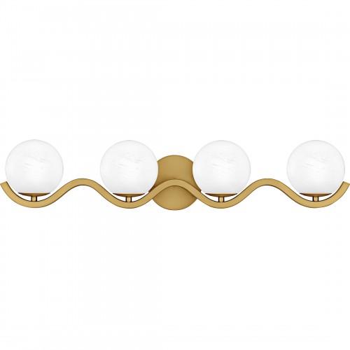Quoizel Spherical 4-Light Aged Brass Bath Light