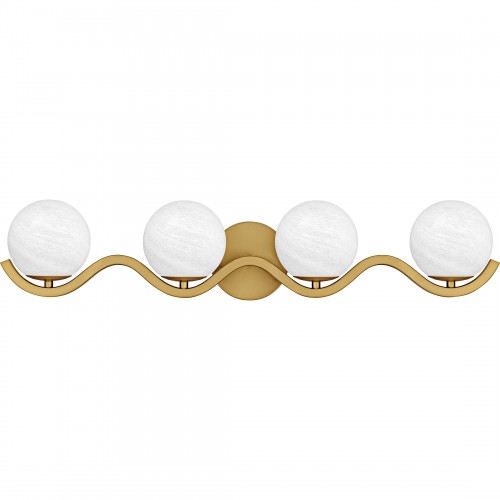 Quoizel Spherical 4-Light Aged Brass Bath Light