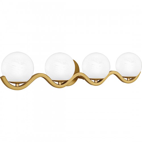 Quoizel Spherical 4-Light Aged Brass Bath Light