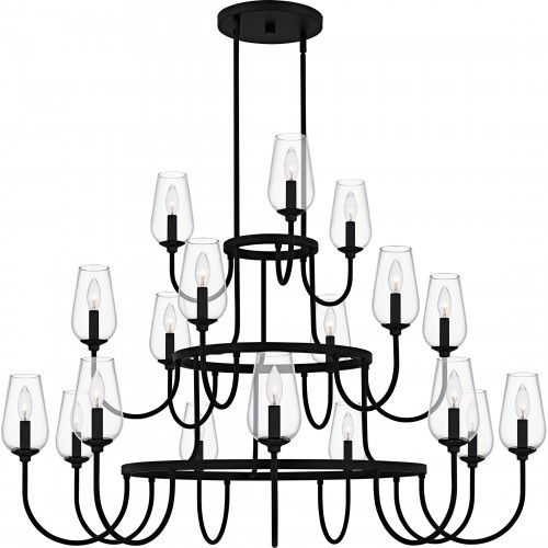 Quoizel Viscount 18-Light Matte Black Chandelier