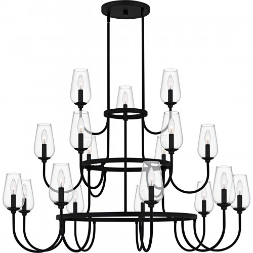 quoizel Viscount 18-Light Matte Black Chandelier