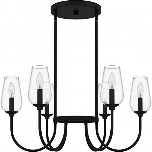 Quoizel Viscount 6-Light Matte Black Chandelier