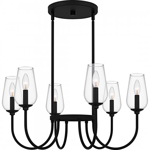 Quoizel Viscount 6-Light Matte Black Chandelier