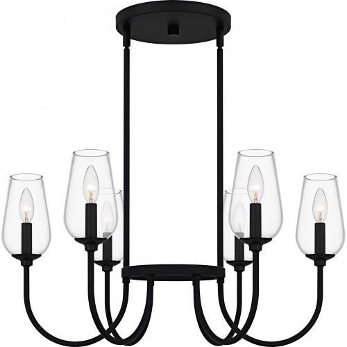 quoizel Viscount 6-Light Matte Black Chandelier