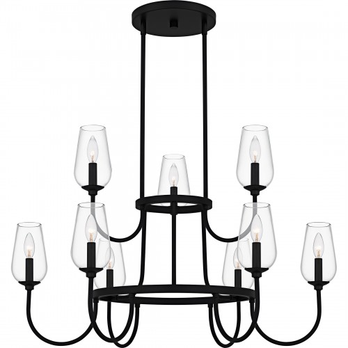 Quoizel Viscount 9-Light Matte Black Chandelier