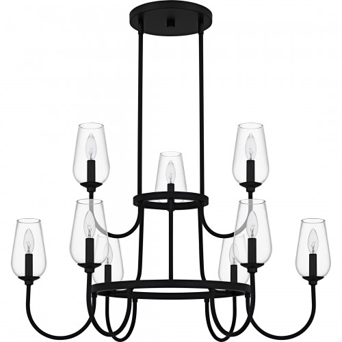 Quoizel Viscount 9-Light Matte Black Chandelier