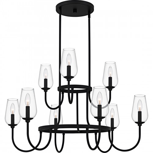 Quoizel Viscount 9-Light Matte Black Chandelier