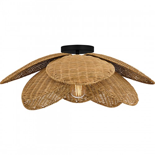 quoizel Willa 1-Light Matte Black Semi-Flush Mount