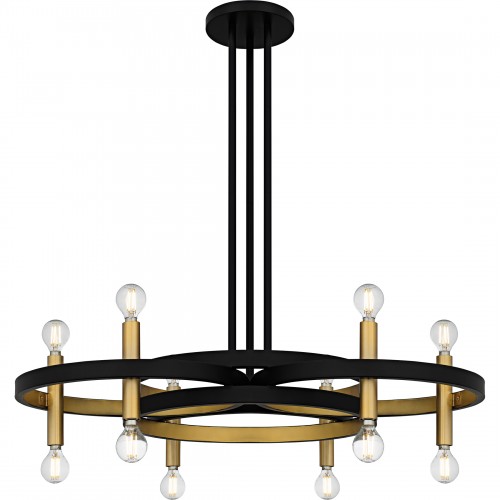Quoizel Winsland 6-Light Matte Black Chandelier