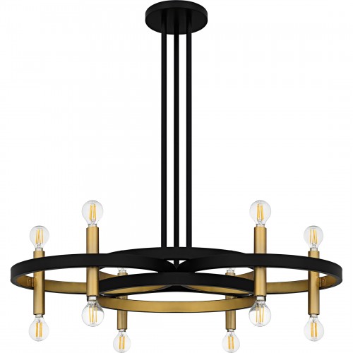 Quoizel Winsland 6-Light Matte Black Chandelier