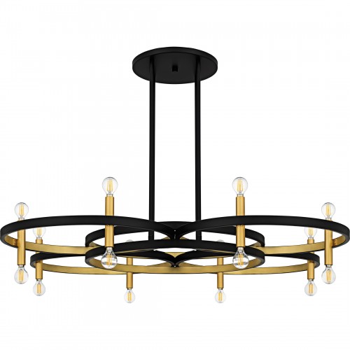 Quoizel Winsland 8-Light Matte Black Chandelier