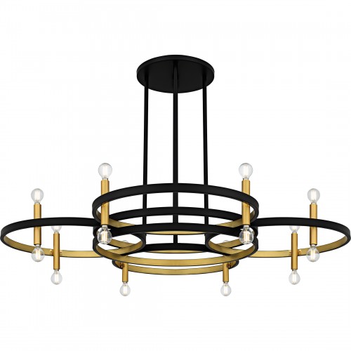 Quoizel Winsland 8-Light Matte Black Chandelier