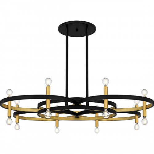 quoizel Winsland 8-Light Matte Black Chandelier