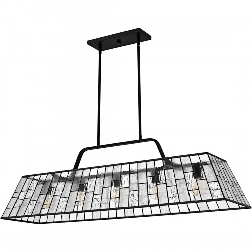Quoizel Rainier 5-Light Matte Black Linear Chandelier