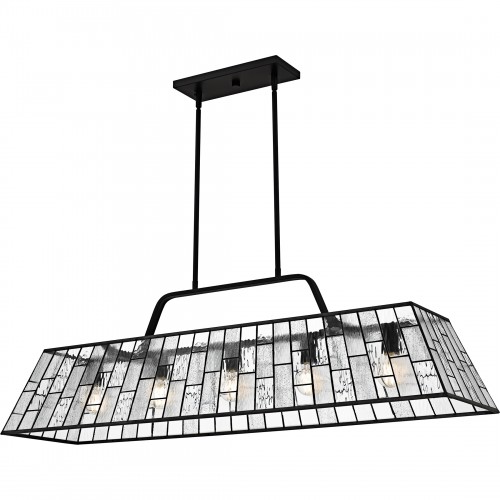 quoizel Rainier 5-Light Matte Black Linear Chandelier