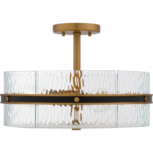 Quoizel Reagan 3-Light Matte Black Semi-Flush Mount