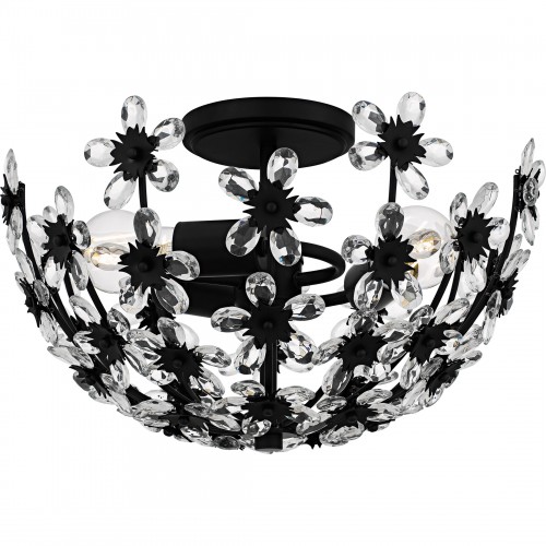 Quoizel Rosemary 3-Light Matte Black Semi-Flush Mount