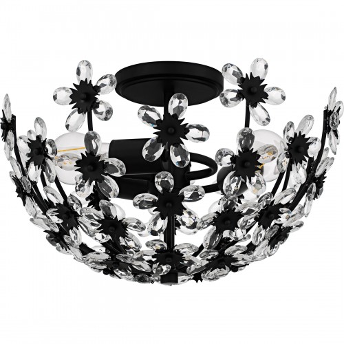 Quoizel Rosemary 3-Light Matte Black Semi-Flush Mount