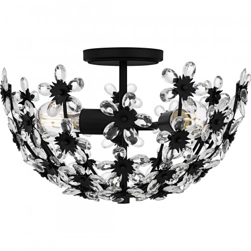 Quoizel Rosemary 3-Light Matte Black Semi-Flush Mount