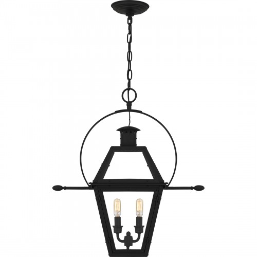 Quoizel Rue De Royal 2-Light Earth Black Outdoor Hanging Lantern