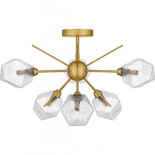 Quoizel Salvador 6-Light Brushed Gold Semi-Flush Mount