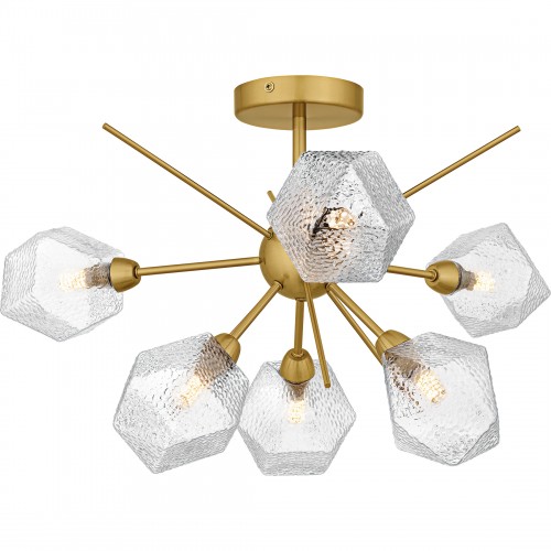 Quoizel Salvador 6-Light Brushed Gold Semi-Flush Mount