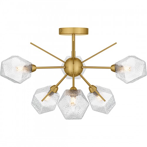quoizel Salvador 6-Light Brushed Gold Semi-Flush Mount