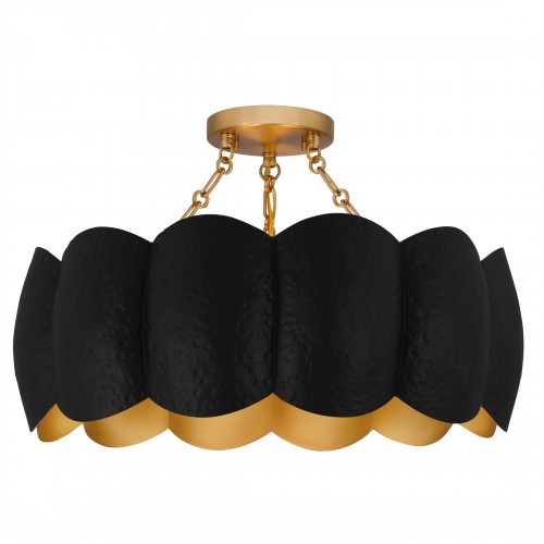 Quoizel Santana 4-Light Matte Black Semi-Flush Mount