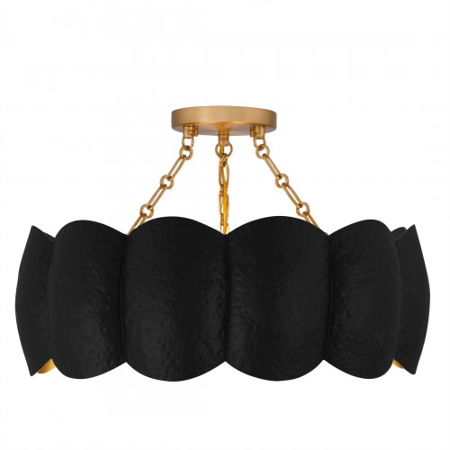 Quoizel Santana 4-Light Matte Black Semi-Flush Mount