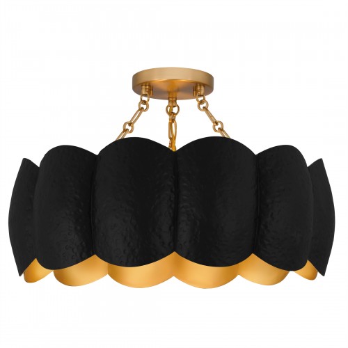 quoizel Santana 4-Light Matte Black Semi-Flush Mount