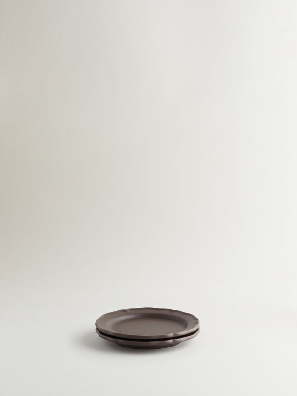 r d.lab Festone Flat Bread Plate Mocha Brown