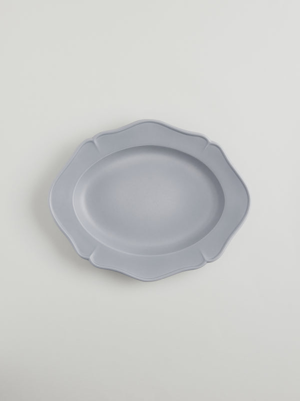 R D.lab Festone Oval Serving Plate Ash Gray
