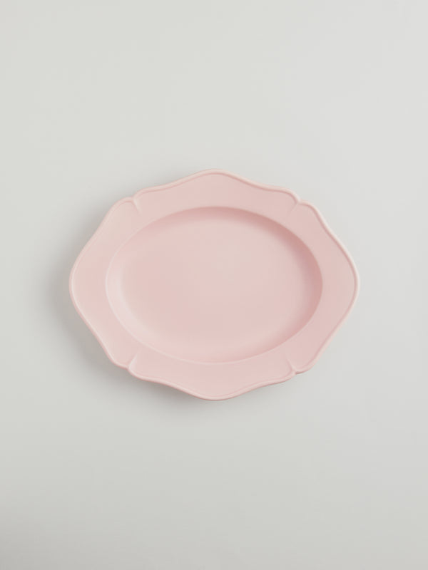 R D.lab Festone Oval Serving Plate Cameo Pink