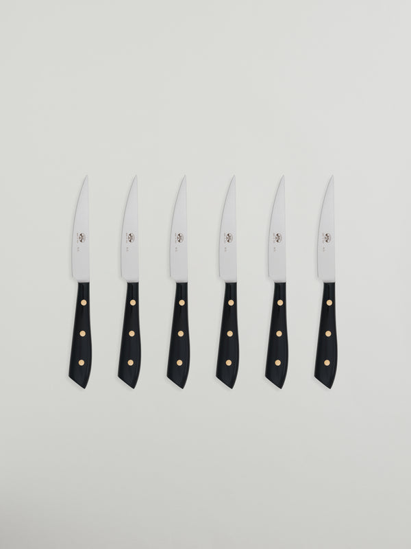 R D.lab Marchesi Steak Table Knives Black Handle
