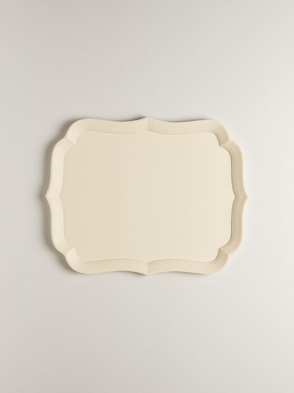 r d.lab Sara Lacquered Wood Tray almond