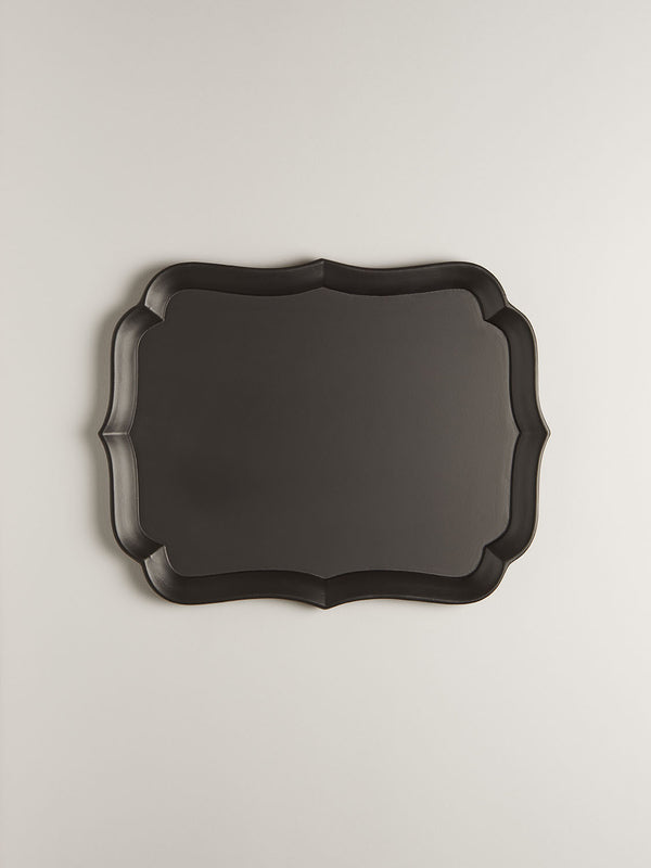 r d.lab Sara Lacquered Wood Tray black
