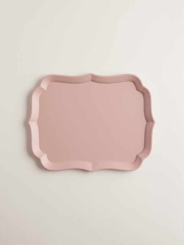 r d.lab Sara Lacquered Wood Tray Cameo Pink