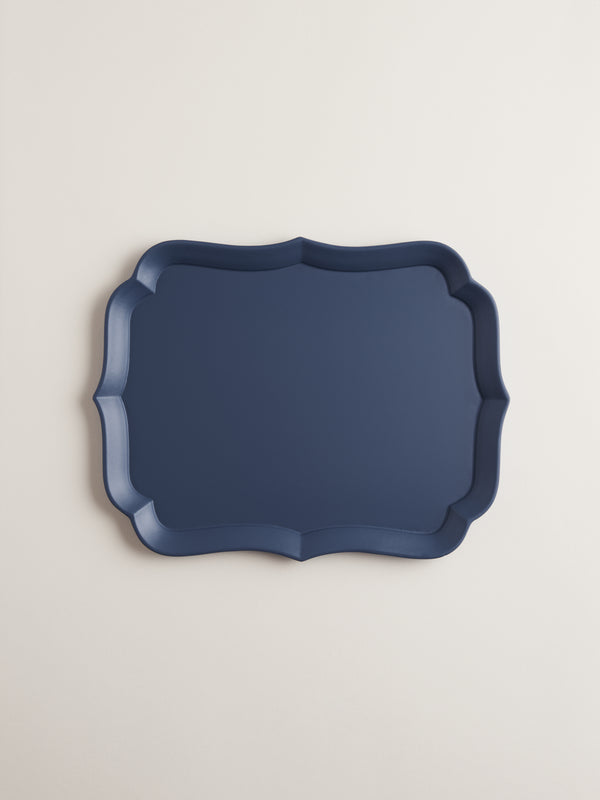 r d.lab Sara Lacquered Wood Tray Distant Blue