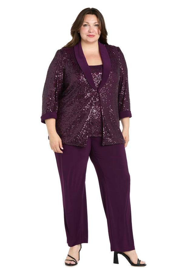 r&m richards Beaded Jacket Set with Matching Pant - Plus